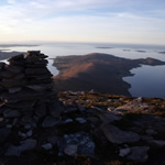 Scoraig peninsula from summit of Beinn Ghoblach